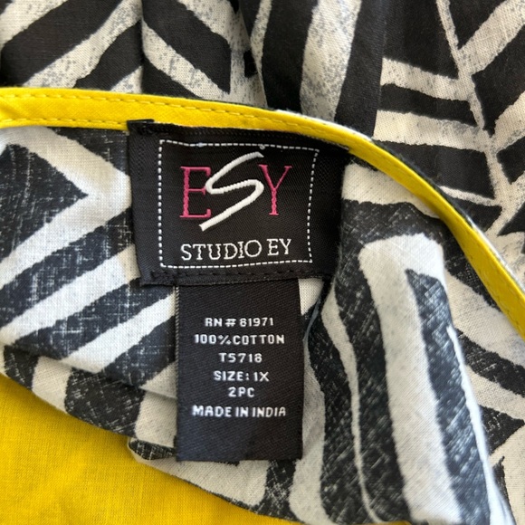 NEW EWSY Studio EY Plus Size Matching 2 Piece Set Kaftan Top & Pants Sz X1 - Picture 5 of 8